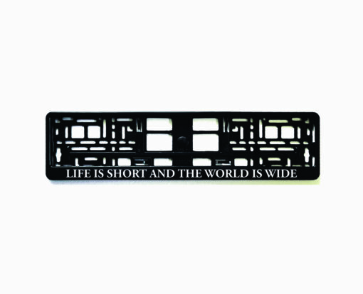 Rėmelis numeriui su užrašu Life is short and the world is wide