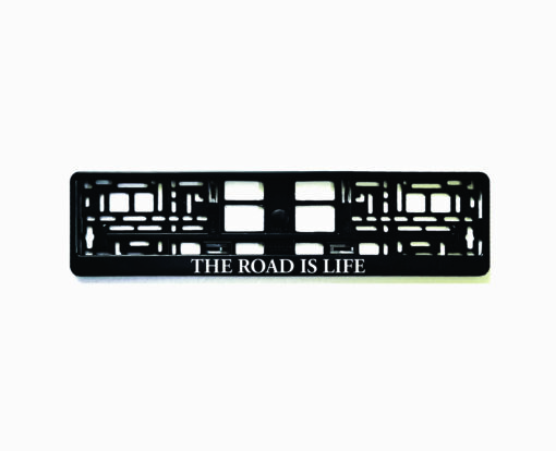 Rėmelis numeriui su užrašu The road is life