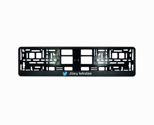 Karboninis rėmelis numeriui su Twitter logo ir jūsų tekstu