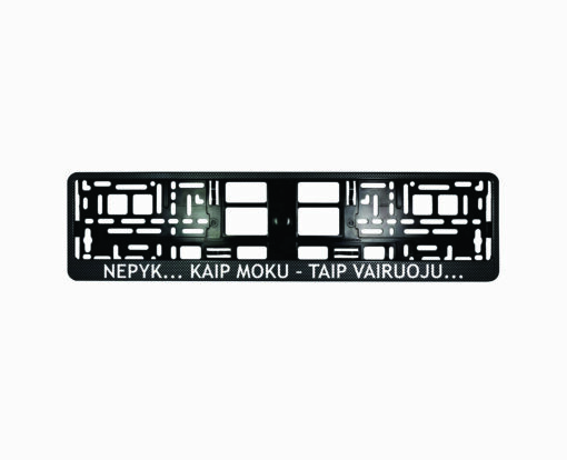 Karboninis rėmelis numeriui - Nepyk kaip moku taip vairuoju