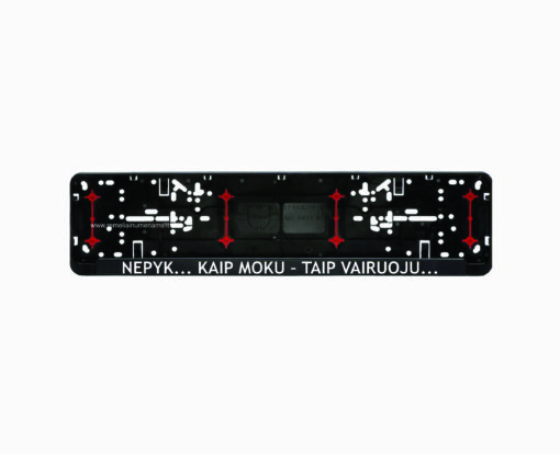 Wurth rėmelis numeriui su užrašu - nepyk kaip moku taip vairuoju