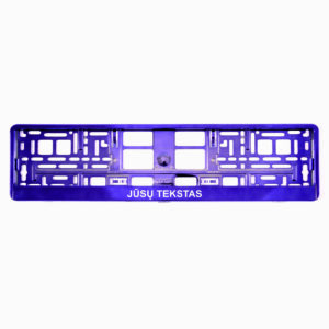 Blizgantis violetinis rėmelis numeriui su pasirinktu tekstu ar logotipu