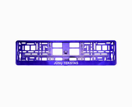 Blizgantis violetinis rėmelis numeriui su pasirinktu tekstu ar logotipu