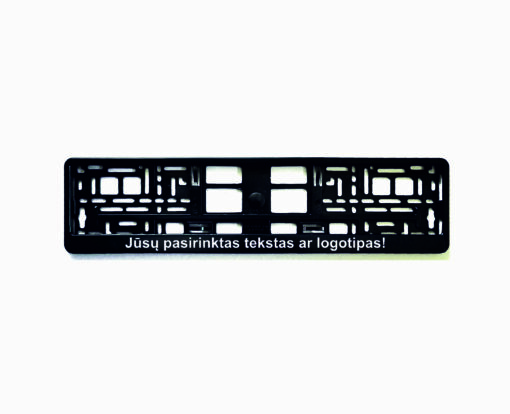 Rėmelis numeriui su pasirinktu tekstu ar logotipu