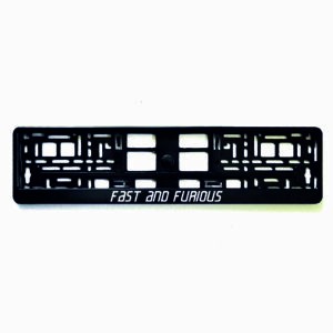 Rėmelis numeriui su užrašu FAST AND FURIOUS