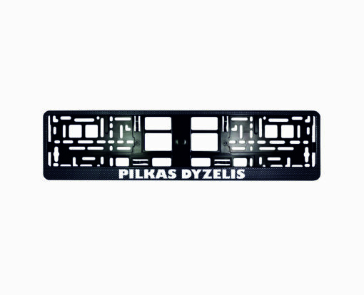 Karboninis rėmelis numeriui su užrašu PILKAS DYZELIS