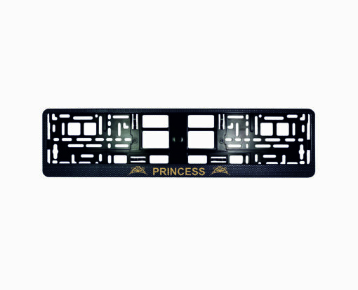 Karboninis rėmelis numeriui su užrašu Princess